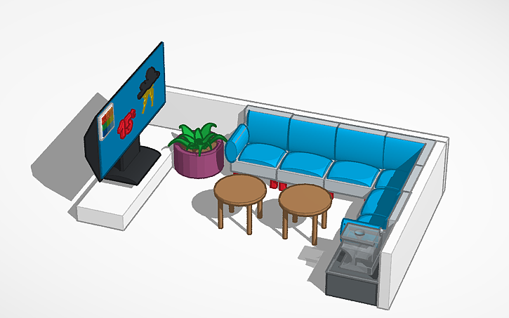 3D design living room - Tinkercad