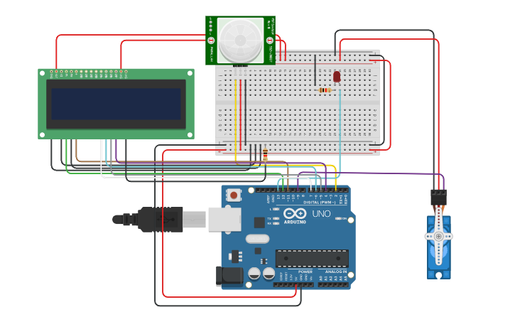 Circuit design Arduino Motion Sensor for Doors - Tinkercad
