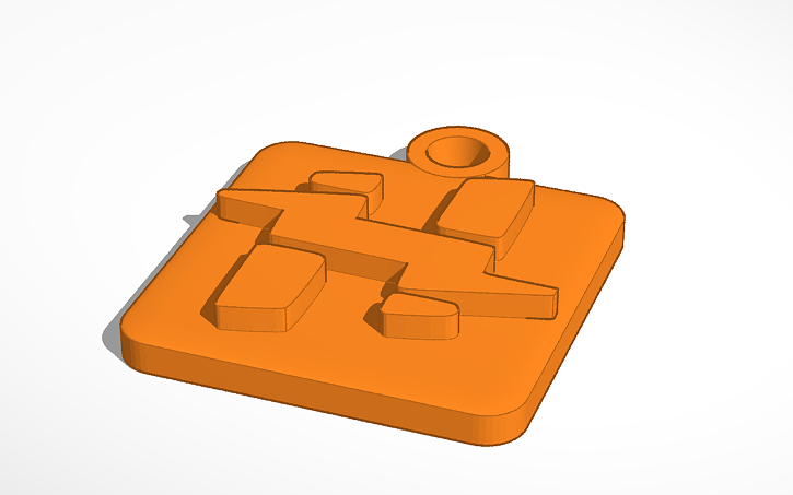 3D design Hackster Keychain - Tinkercad