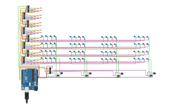Circuit design LED cube 4x4 V2 - Tinkercad