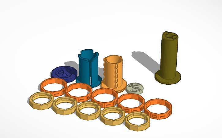 3D design 5 rotating combination lock - Tinkercad
