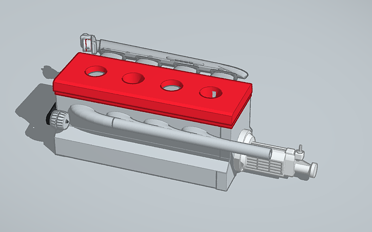 3D design inline 4 cylinder - Tinkercad