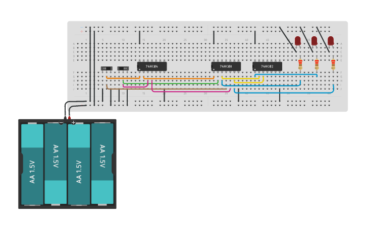 Circuit design Magnitude comparator - Tinkercad