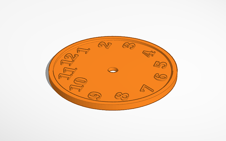3D design Clock Face - Tinkercad