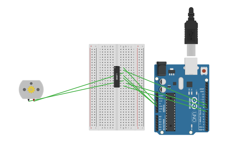 Circuit design motor spining - Tinkercad