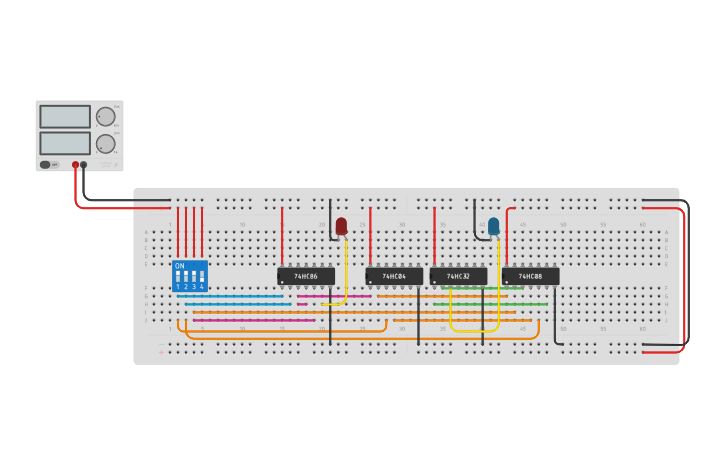Circuit design Full Subtractor - Tinkercad