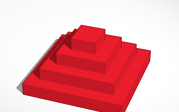 3D design red pyramid - Tinkercad