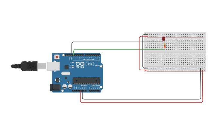Circuit design Blinking LED - Tinkercad