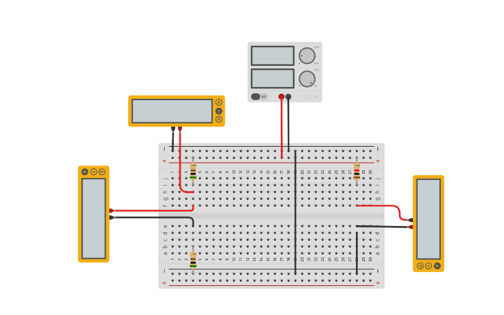 Circuit design Test Out Ohm's Law - Tinkercad