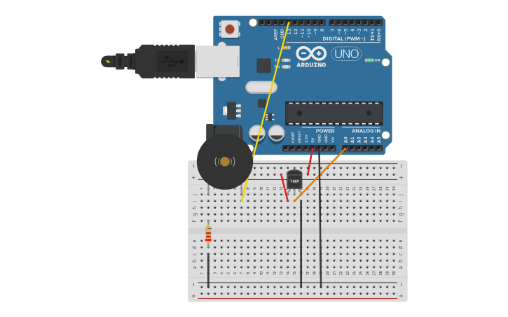 Circuit design BUZZER - Tinkercad