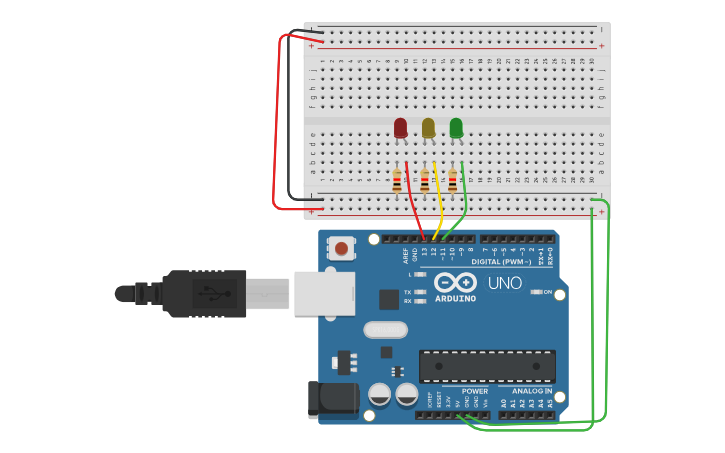 Circuit design led interfacing with arduino uno - Tinkercad