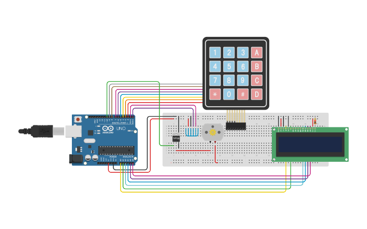 Atm Arduino Project Circuit design NET4050 ATM MACHINE KEYPAD AND LCD - Tinkercad