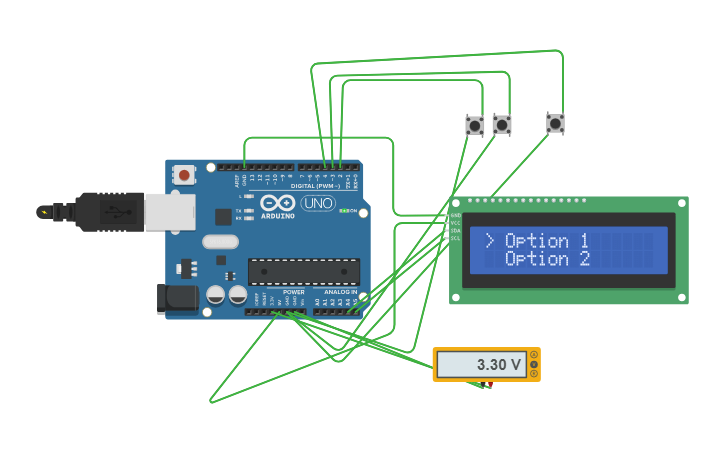 Circuit design LCD Display - Tinkercad