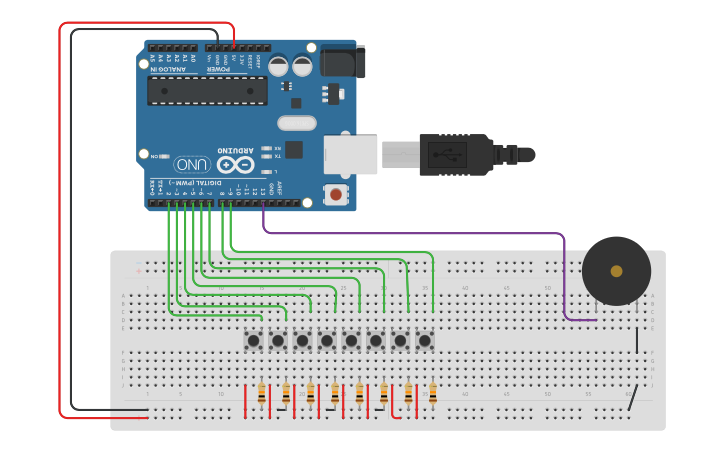 Circuit design Buzzer - Tinkercad