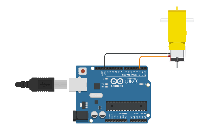 Circuit design Motor And Arduino - Tinkercad