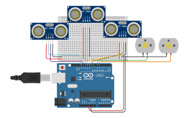 Circuit design Robot Laberinto - Tinkercad