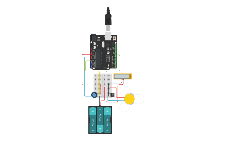 Circuit design DC Motor Arduino - Tinkercad
