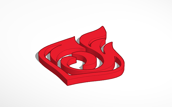 Pyro Class Symbol 3D design Genshin Impact Pyro symbol - Tinkercad