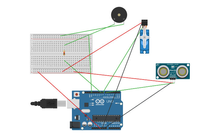 Circuit design Automatic Door - Tinkercad