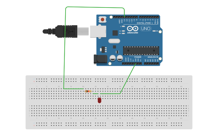 Circuit design Arudino Uno R3 - Tinkercad