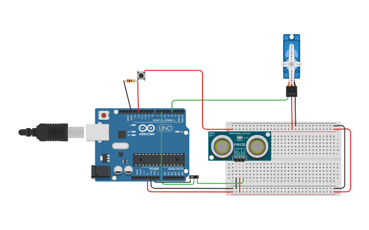 Circuit design Toll gate sensor - Tinkercad