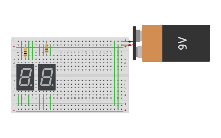 Circuit design 7 Segment - Tinkercad