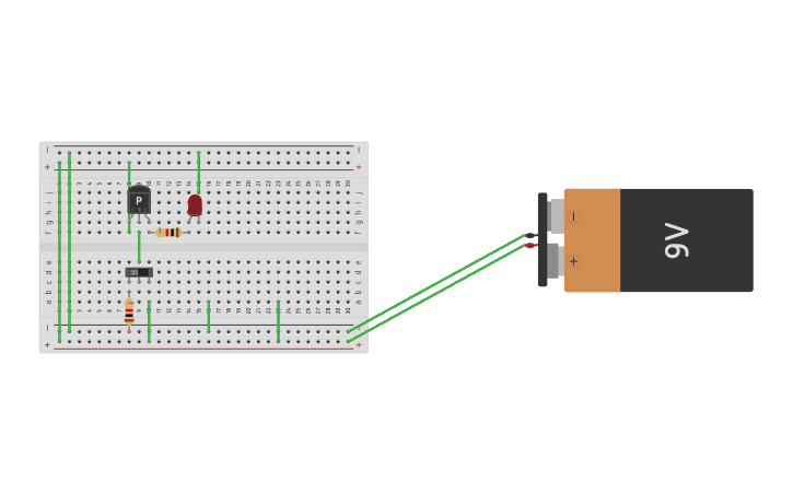 Circuit design NOT Gate using pnp transistor - Tinkercad