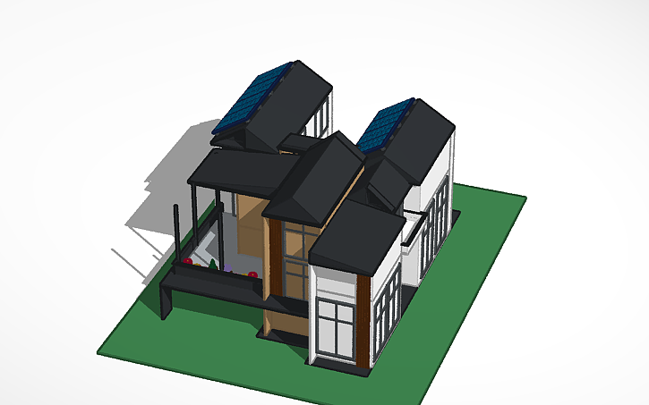 Modern Tinker 3D design 3D 3 Story Modern Smart House - Tinkercad