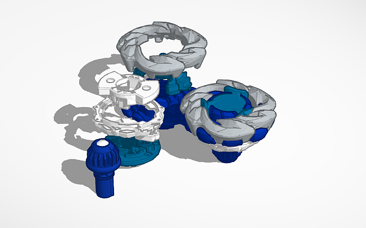 3D design Beyblade UX Phoenix Rudder/9-70/G (Blue Ver.) - Tinkercad