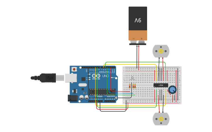 Circuit design Motor - Tinkercad