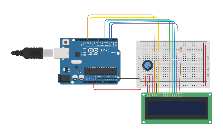 Circuit design lcd ARDUINO - Tinkercad