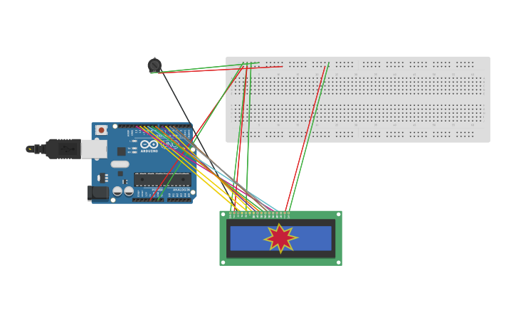 Circuit design R305 FingerPrint Sensor with LCD - Tinkercad