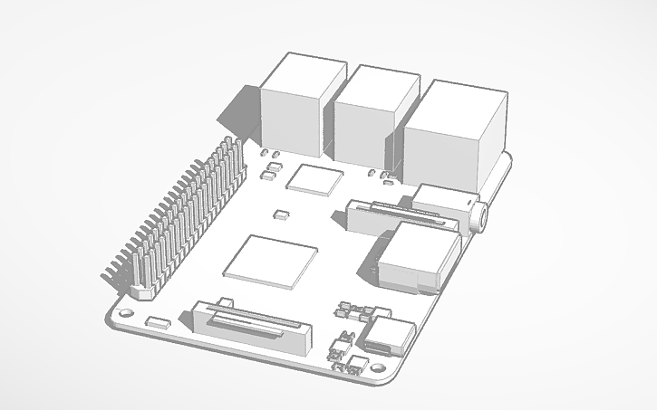 3D design Raspberry pi 3b model - Tinkercad