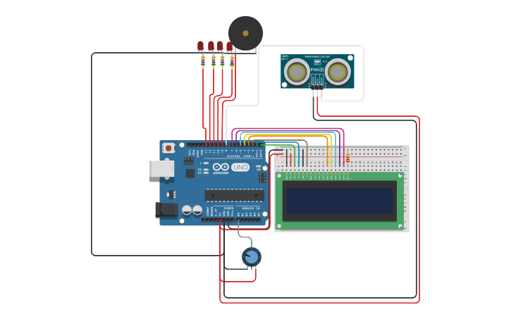 Circuit design Distance - Tinkercad