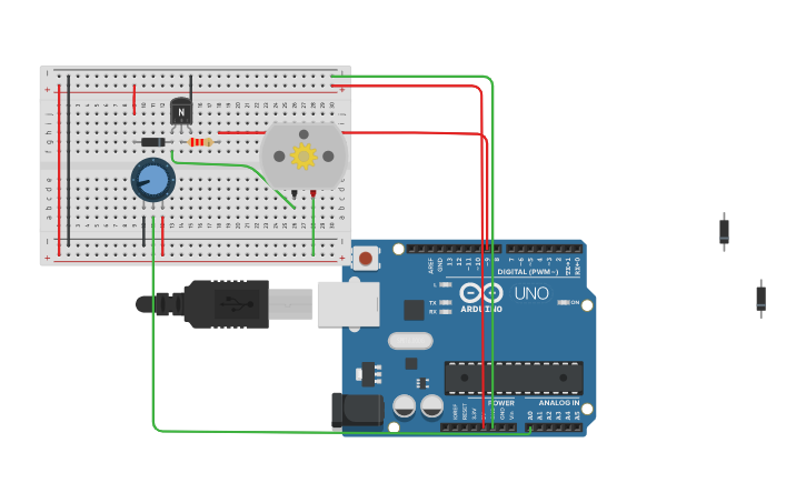 Circuit design DC-motor Control with Arduino - Tinkercad