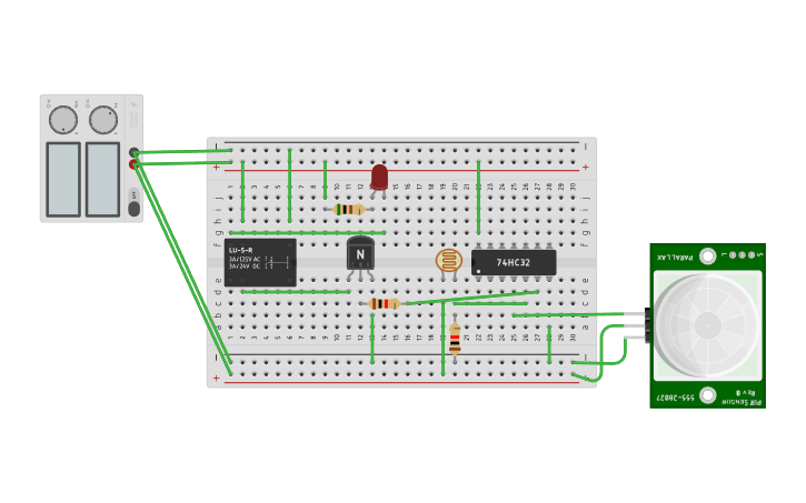 Circuit design Lab 6 - OR Gate IC 7432 with Relay and Sensors using ...