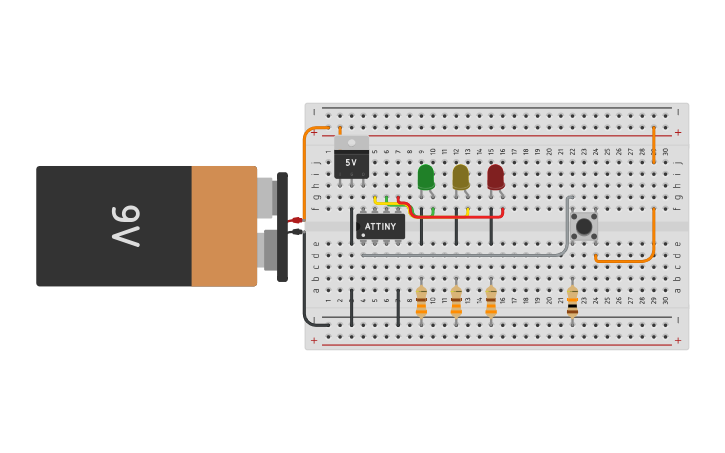 Circuit design Traffic Light - Tinkercad