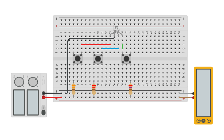 Circuit design LED RGB Botão - Tinkercad