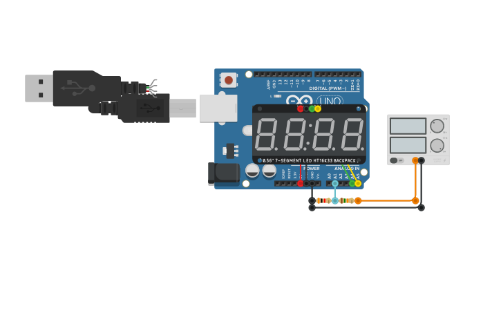 Circuit design Schaltplan Zitterstrecke - Tinkercad