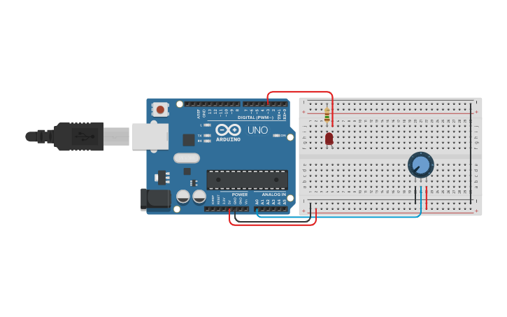 Circuit design Como usar a função MAP no Arduino parte 01 - Tinkercad