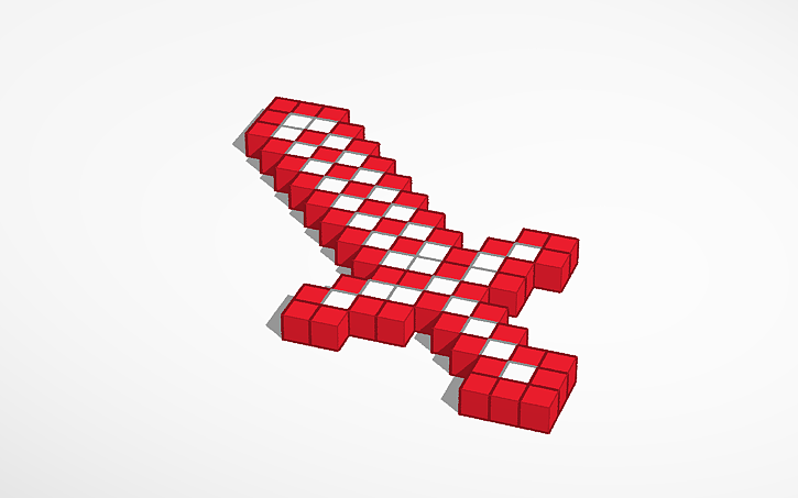 Minecraft Detailed Sword Design 3D design Minecraft Sword Template - Tinkercad