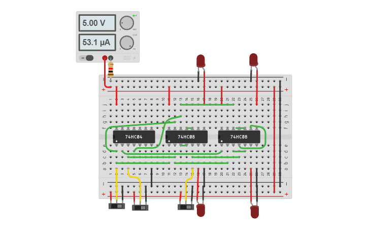 Circuit design 2 to 4 Decoder - Tinkercad