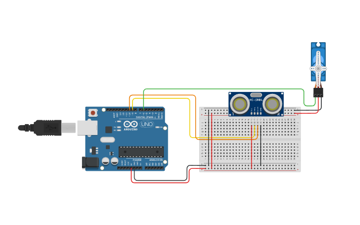 Circuit design Smart Automatic Door Simulation - Tinkercad