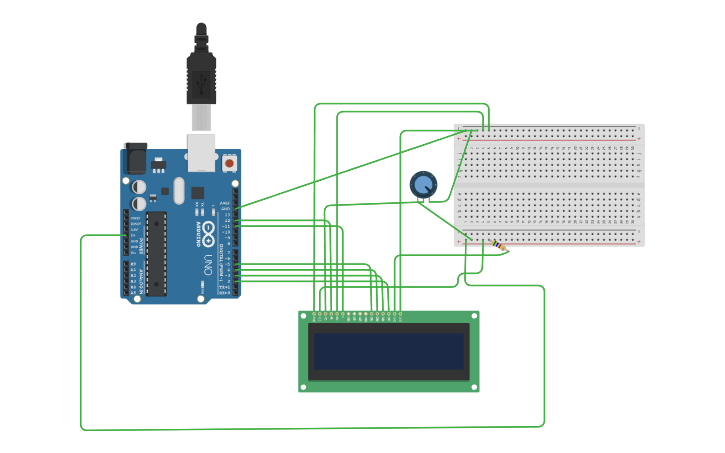 Circuit design LCD - Tinkercad
