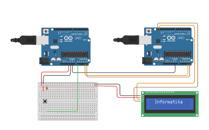 Circuit design Copy of I2C Arduino - Tinkercad