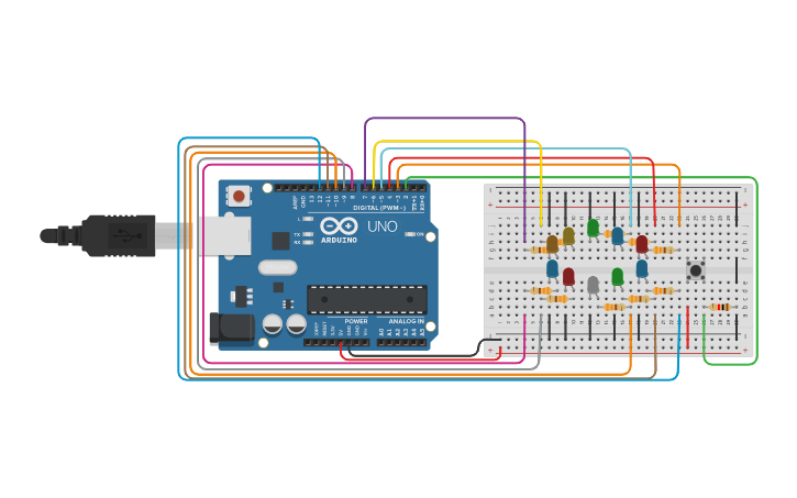 Circuit design Ruleta de LEDS - 5 - Tinkercad