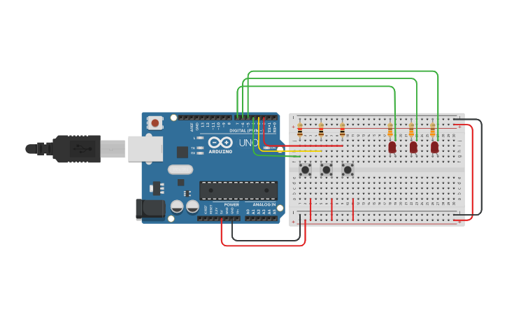 Circuit design Realizar un circuito con 3 pulsadores (P1, P2 y P3 ...