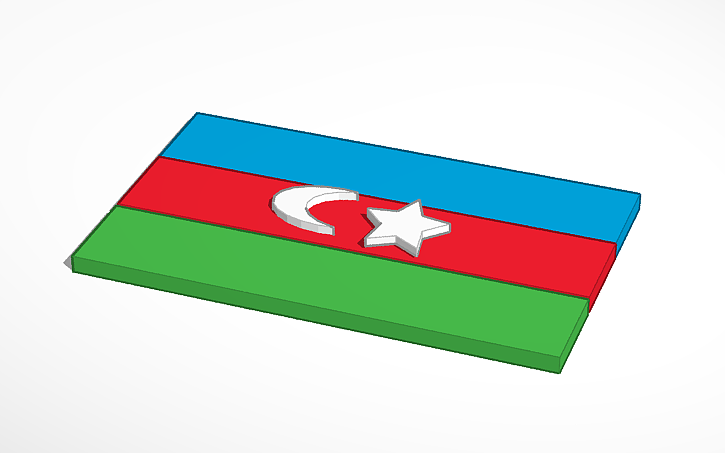 Bayraq Vector 3D design Bayraq🇦🇿🇦🇿🇦🇿🇦🇿 - Tinkercad
