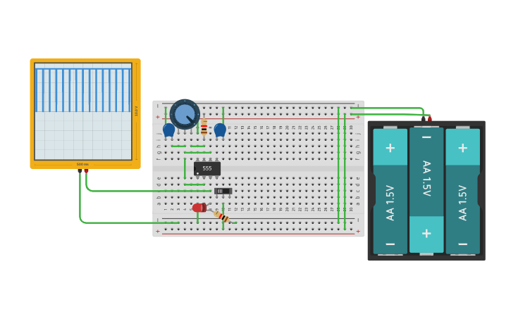 Circuit design 555 timer Circuit - Tinkercad