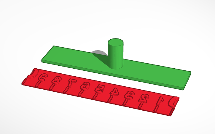 3D design 10cm Scale Stamp X - Tinkercad